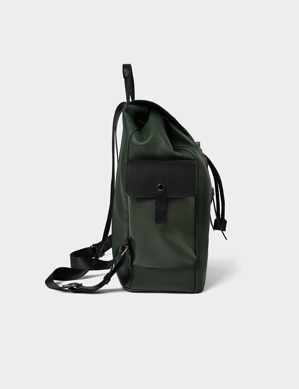 Grey blue leather backpack - Image 2